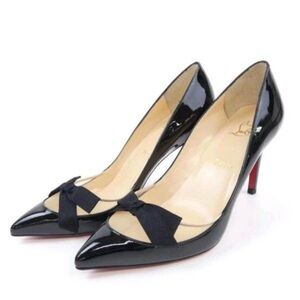 Christian Louboutin Black Patent Heels with Bow